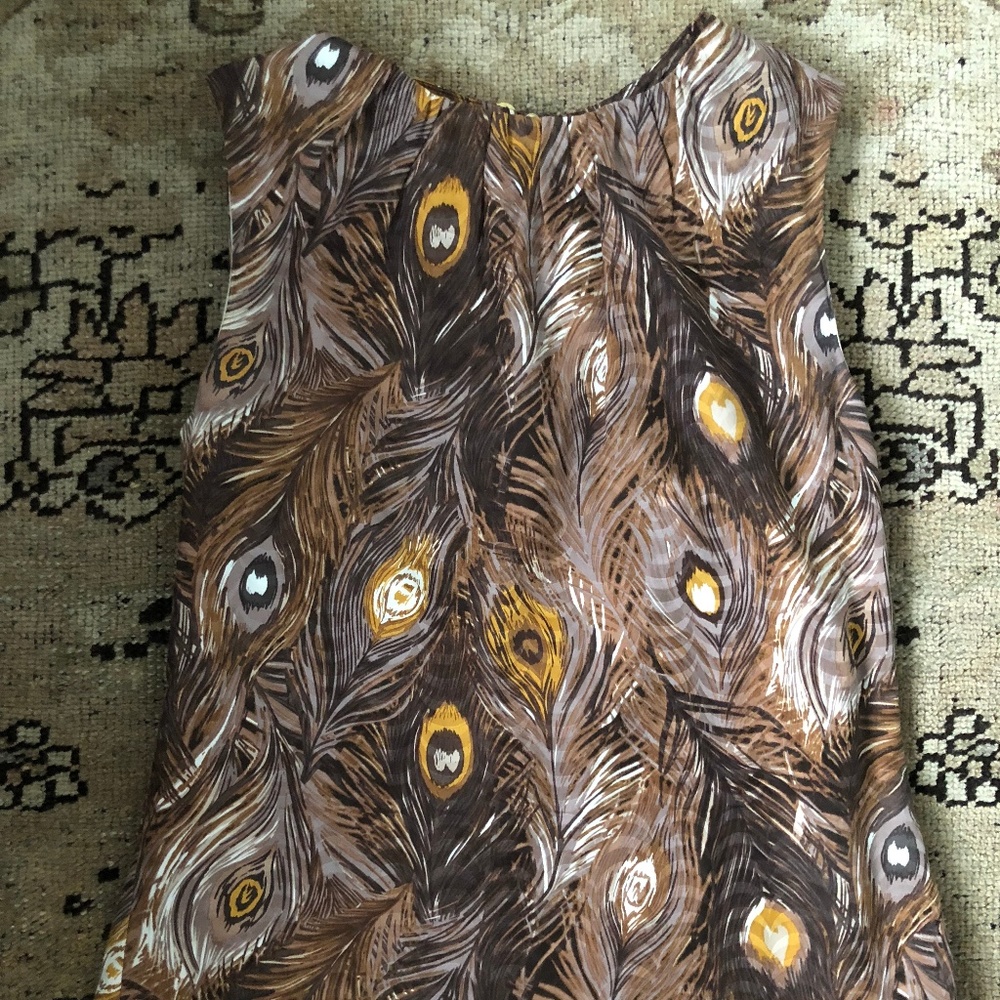 Tory Burch Brown Peacock Feather Top